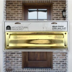 Architectural Mailboxes Steel Mail Slot Brass Finish Door Letter Box Opening NEW